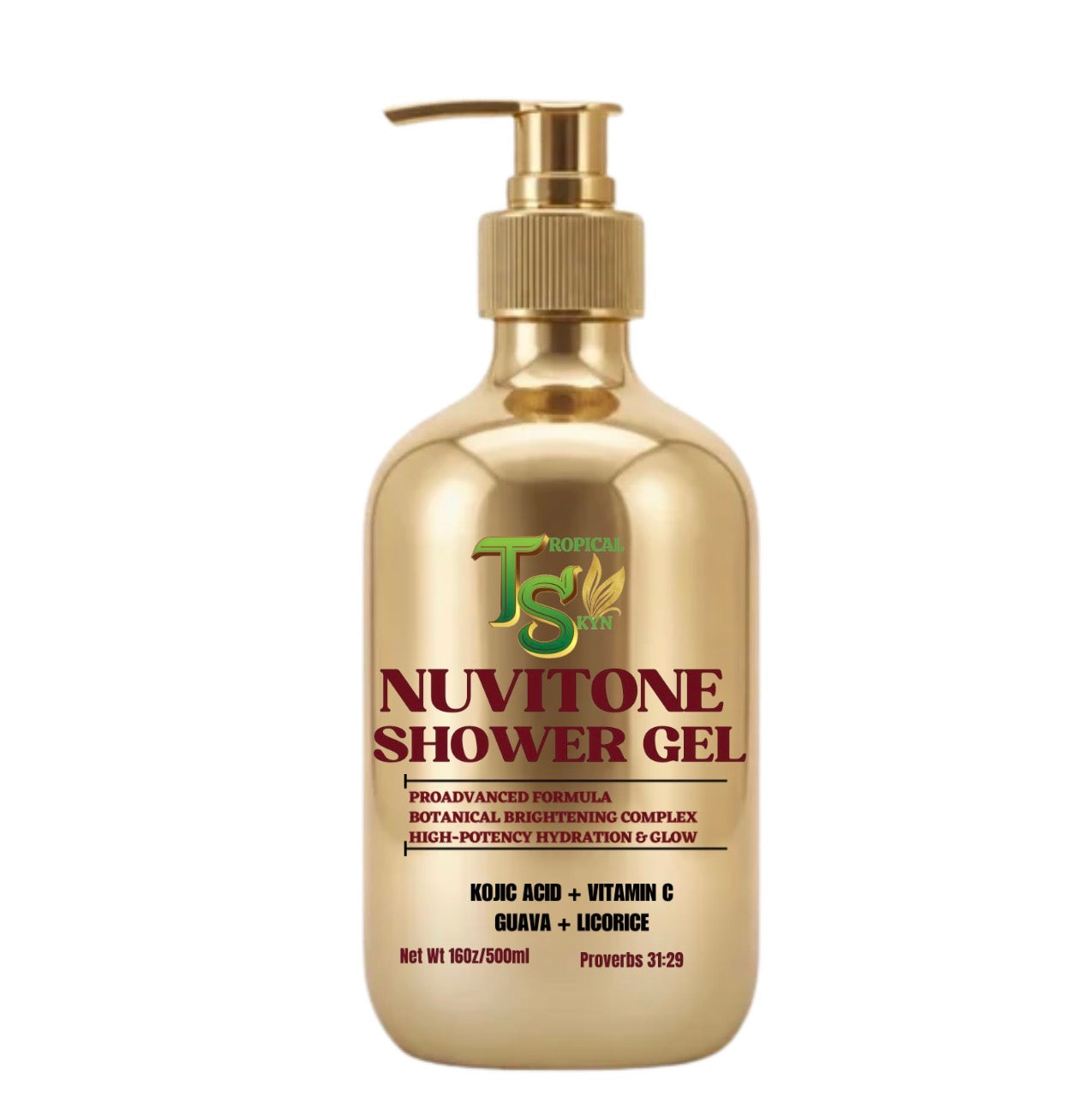 Skin brightening shower gel, high potency